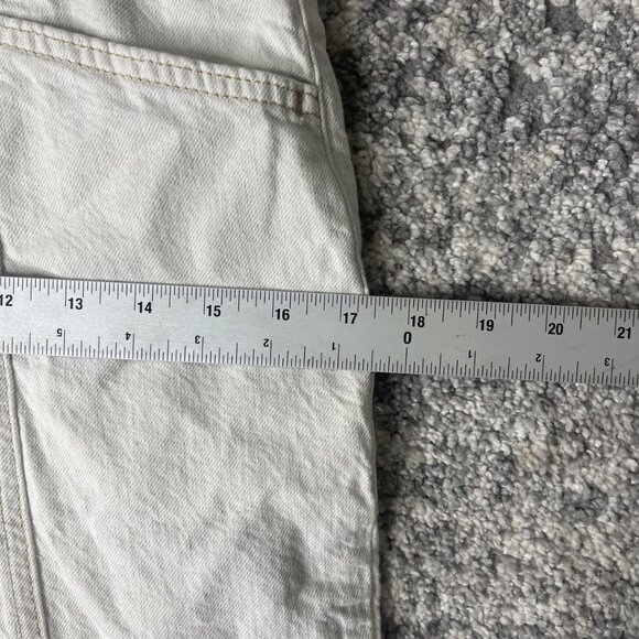 27 High Waisted Pants Womens 17 White Tapered Seam Front Double Button Zip Fly - Picture 5 of 10